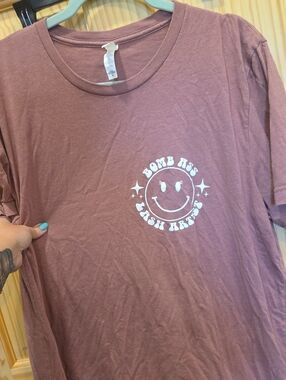 Dusty Mauve Graphic Tee With Lash Artist Graphic